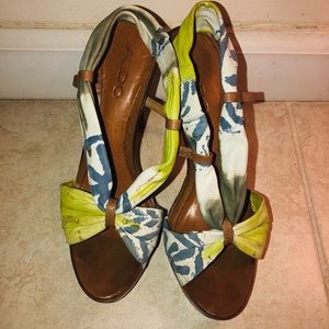 Aldo genuine leather heels (floral prints)